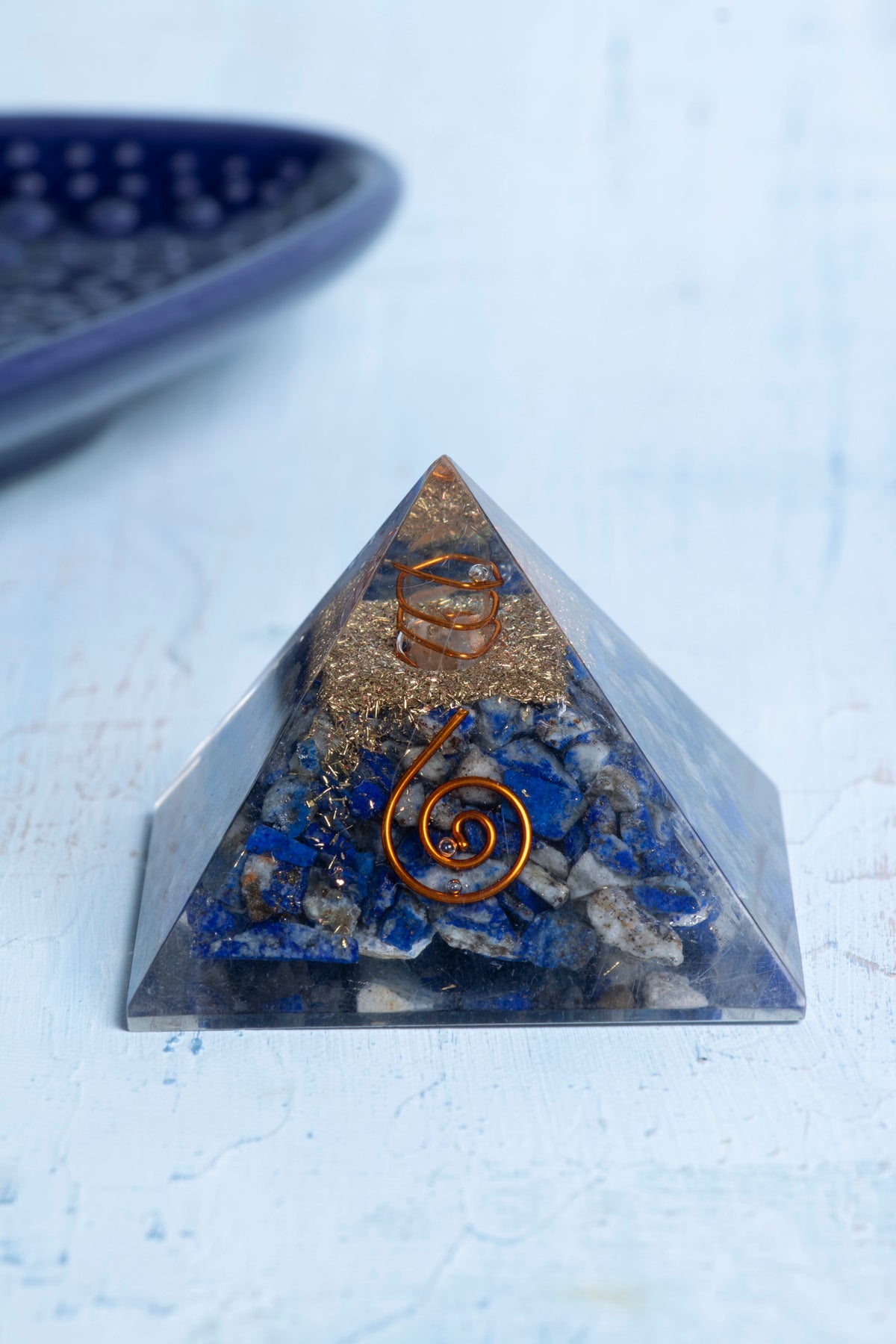 Sertifikalı Lapis Lazuli Doğal Taş Piramit - Bilgelik Piramidi S.K: 0002