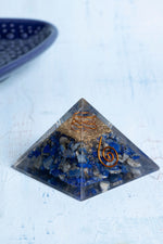 Sertifikalı Lapis Lazuli Doğal Taş Piramit - Bilgelik Piramidi S.K: 0002