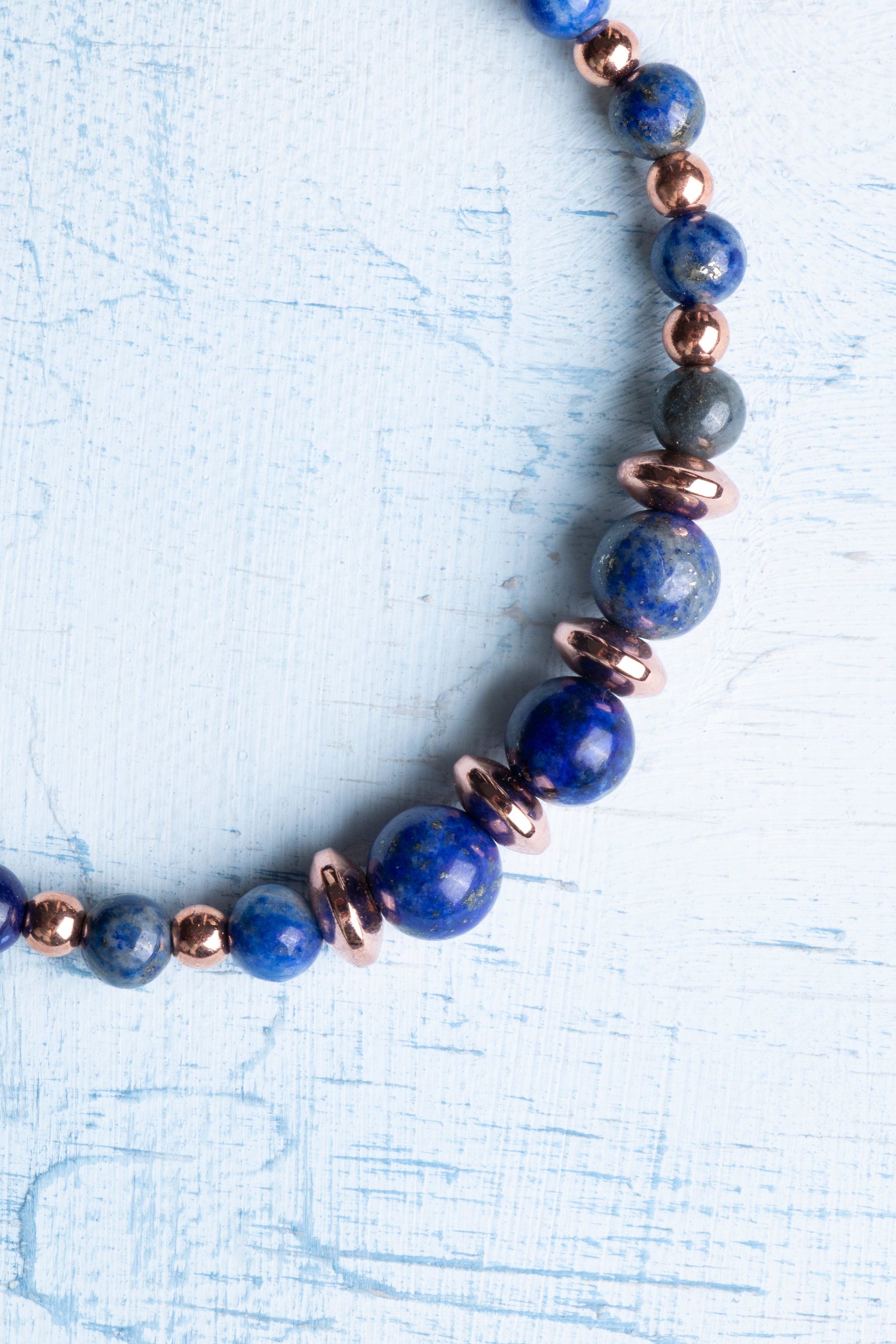 Sertifikalı Lapis Lazuli ve Hematit Doğal Taş Bileklik