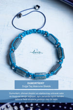 Sertifikalı Makrome Dumortierit Doğal Taş Bileklik