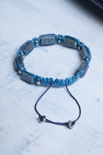 Sertifikalı Makrome Dumortierit Doğal Taş Bileklik