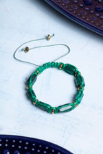 Sertifikalı Makrome Malahit Doğal Taş Bileklik