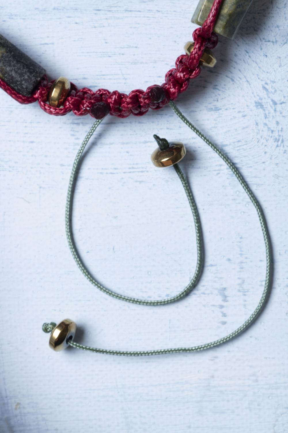 Sertifikalı Makrome Yeşil Dragon ve Jasper Doğal Taş Bileklik