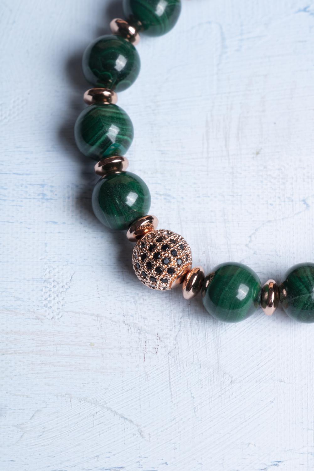 Sertifikalı Malahit Doğal Taş Bileklik