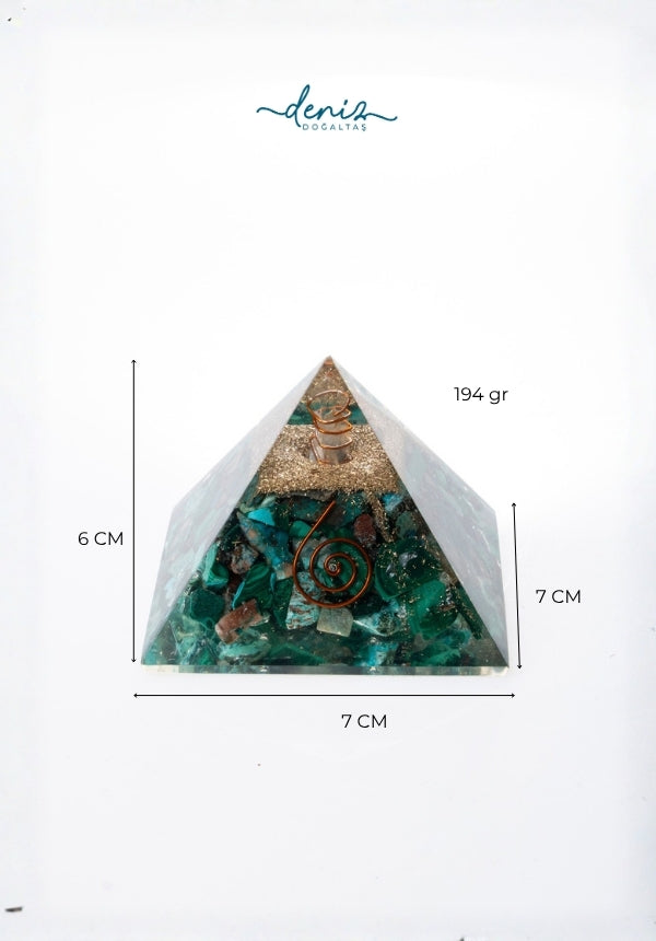 Sertifikalı Malahit Doğal Taş Dönüşüm Piramidi S.K: 0013
