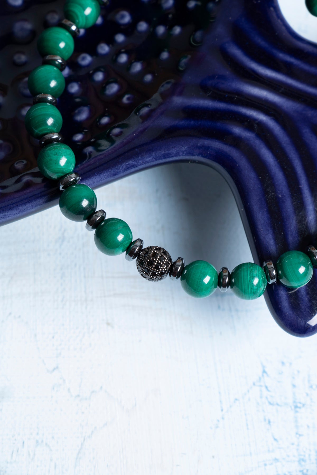 Sertifikalı Malahit ve Hematit Doğal Taş Bileklik 1