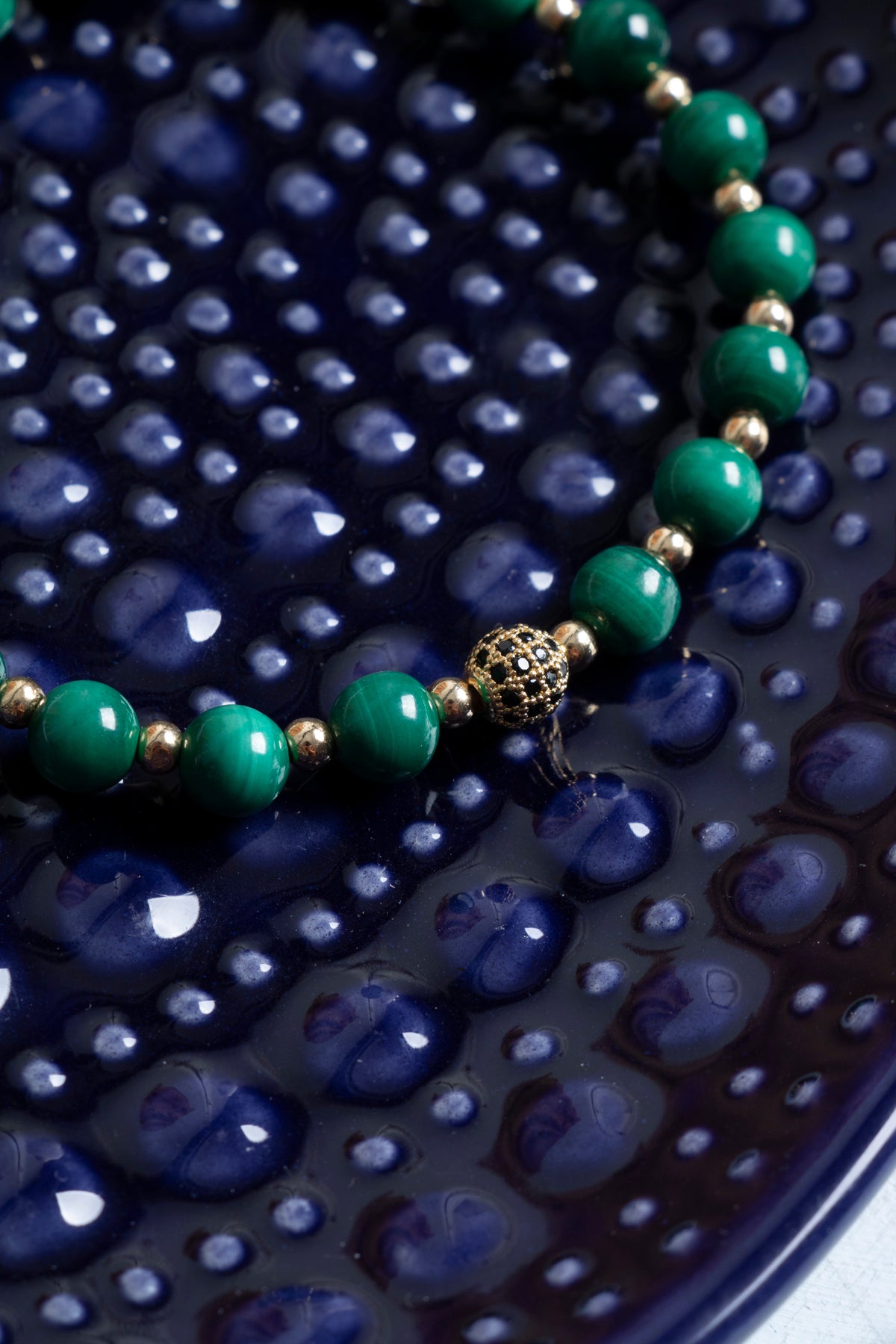 Sertifikalı Malahit ve Hematit Doğal Taş Bileklik