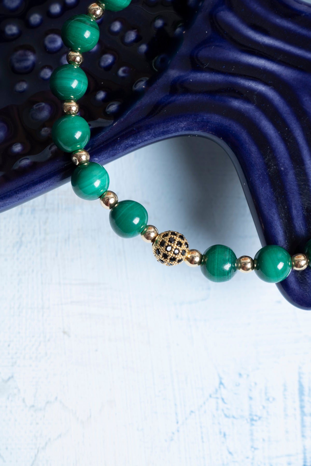 Sertifikalı Malahit ve Hematit Doğal Taş Bileklik