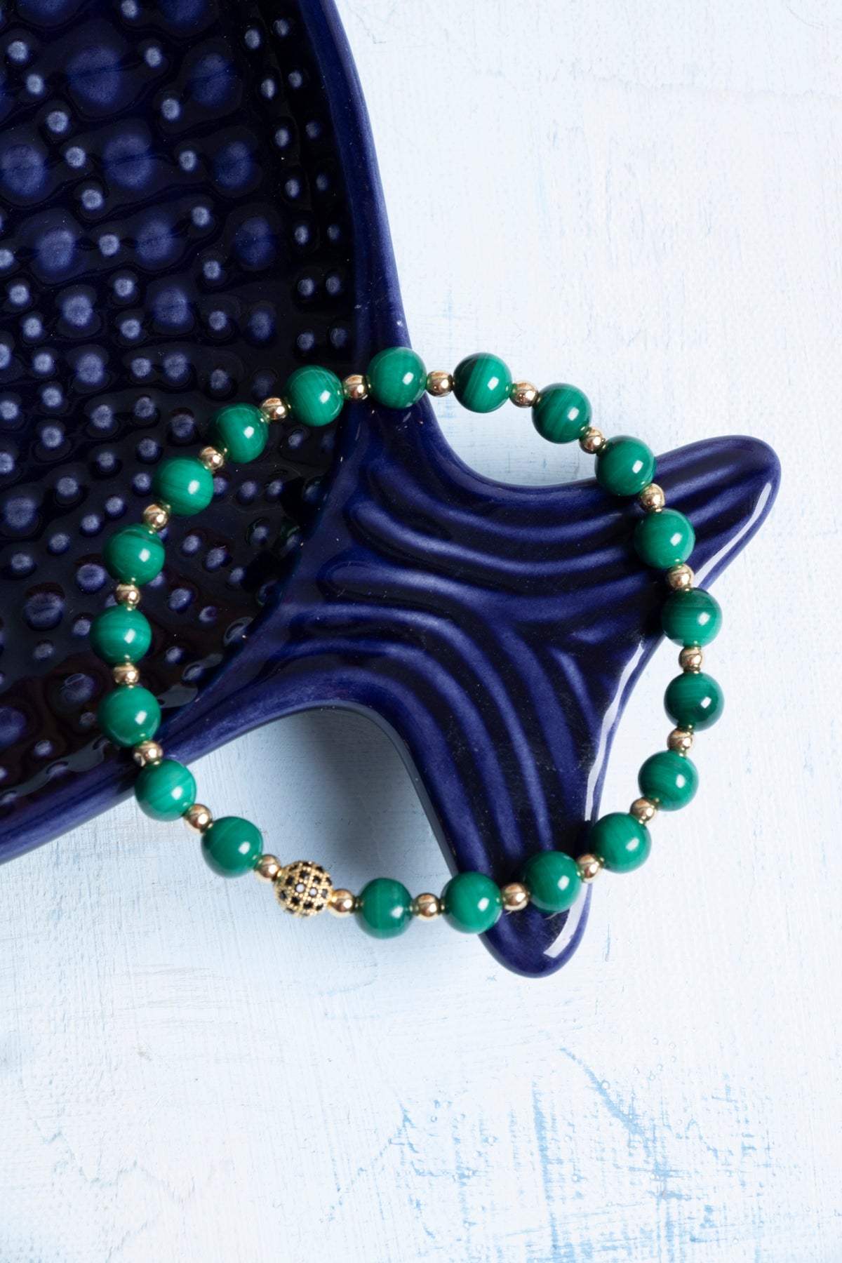 Sertifikalı Malahit ve Hematit Doğal Taş Bileklik