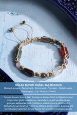 Sertifikalı Oğlak Burcu Doğal Taş Makrome Bileklik