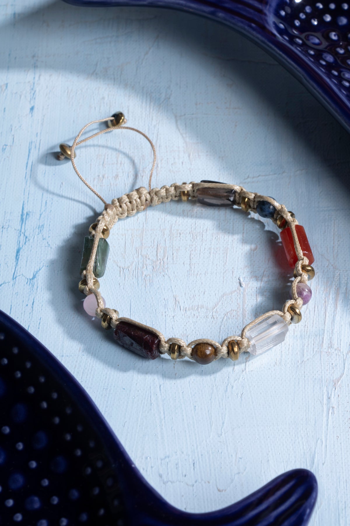 Sertifikalı Oğlak Burcu Doğal Taş Makrome Bileklik