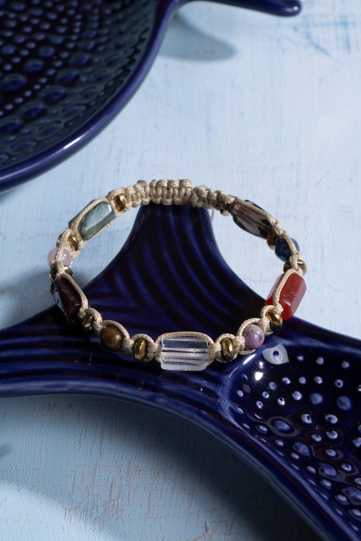 Sertifikalı Oğlak Burcu Doğal Taş Makrome Bileklik