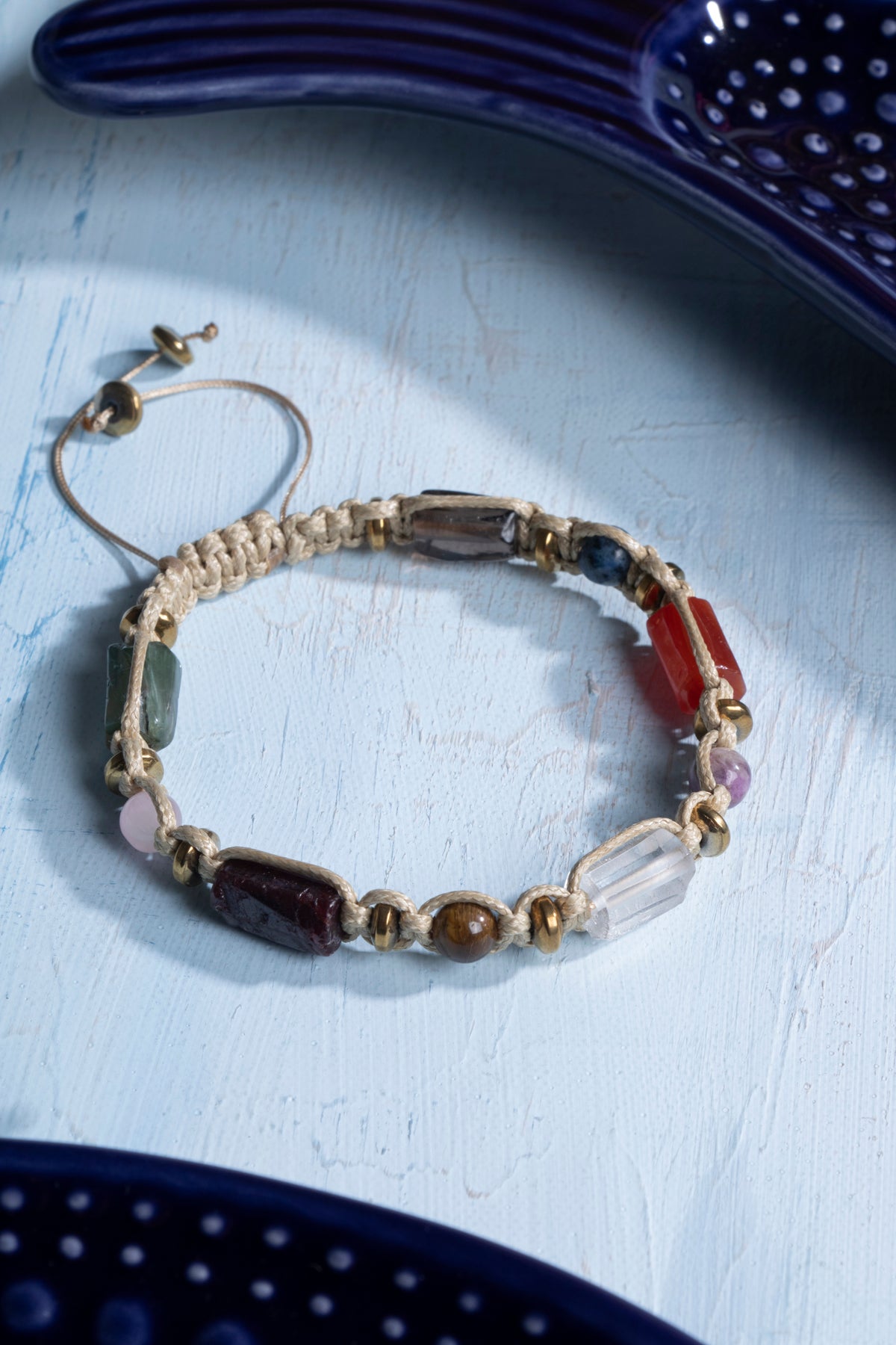 Sertifikalı Oğlak Burcu Doğal Taş Makrome Bileklik