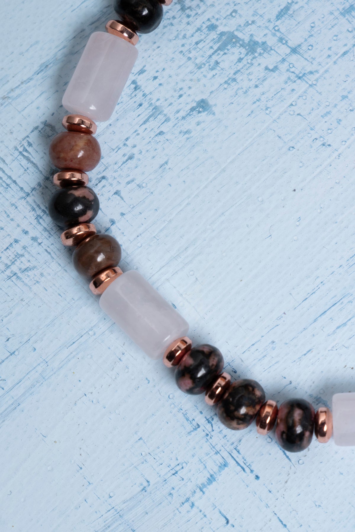 Sertifikalı Pembe Kuvars ve Rodonit Taşlı Bileklik