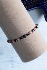 Sertifikalı Rodokrozit ve Hematit Doğal Taş Makrome Bileklik