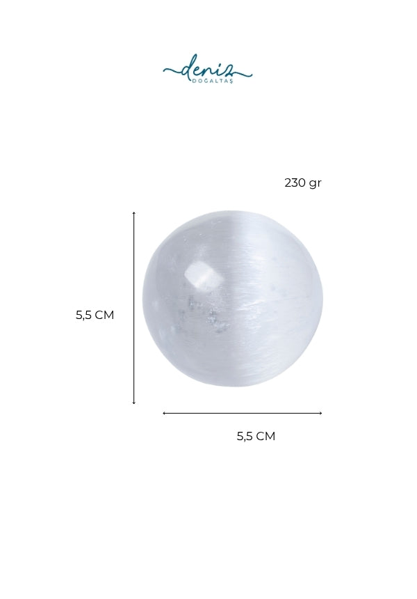 Sertifikalı Ruh Gözü Selenit Küre no.2 S.K: 0068