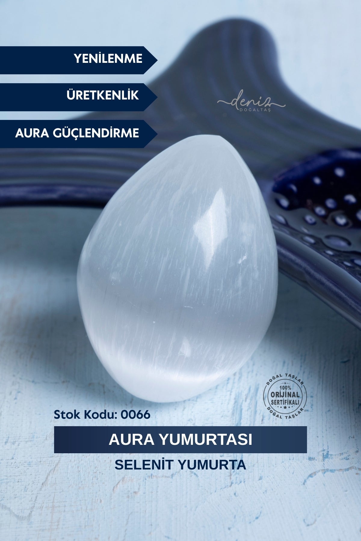 Sertifikalı Selenit Aura Yumurtası S.K: 0066