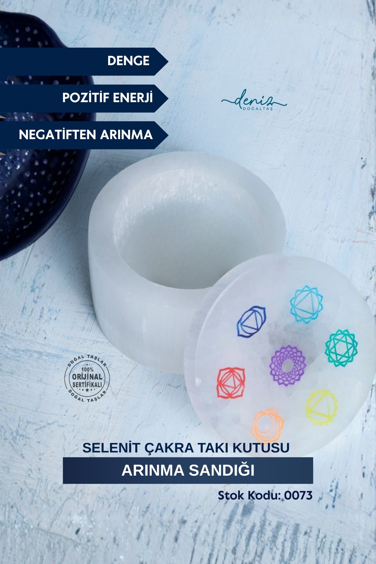 Sertifikalı Selenit Çakra Takı Kutusu (Arınma Sandığı) S.K: 0073