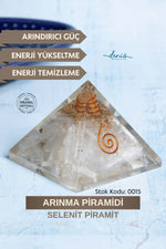 Sertifikalı Selenit Doğal Taş Arınma Piramidi S.K: 0015