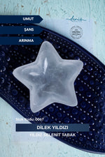Sertifikalı Selenit Doğal Taş Dilek Yıldızı Tabak S.K: 0067