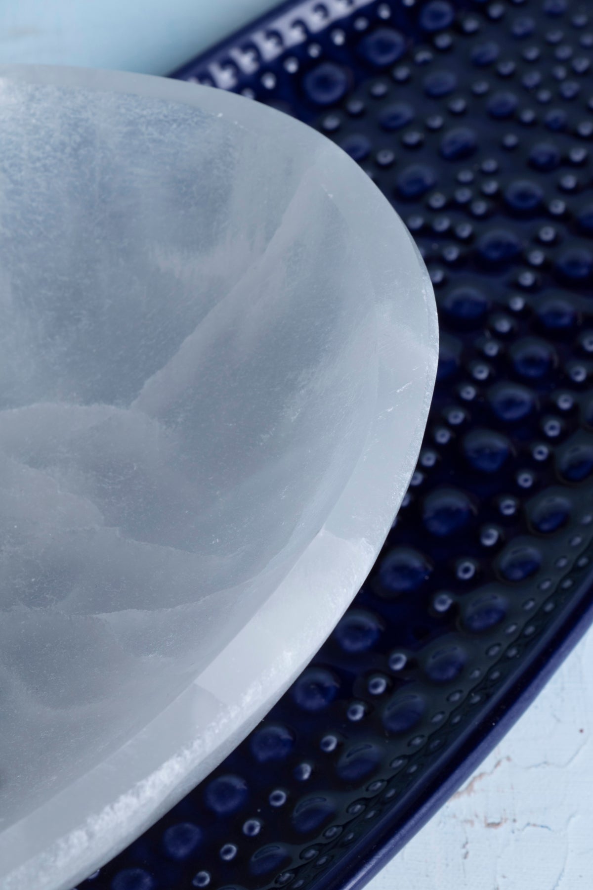 Sertifikalı Selenit Doğal Taş Kolye - Bileklik Enerji İstasyonu (Selenit Elips Tabak no.7) S.K: 0085