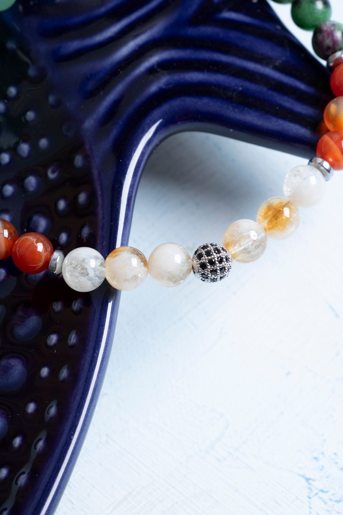 Sertifikalı Sitrin, Akik, Anyolit, Aventurin, Apatit İkizler Burcu Bileklik