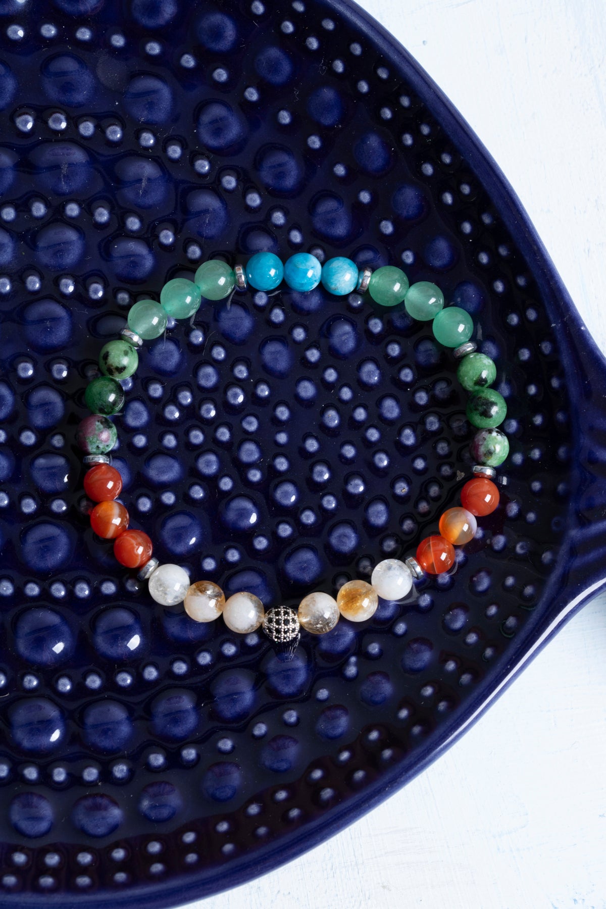 Sertifikalı Sitrin, Akik, Anyolit, Aventurin, Apatit İkizler Burcu Bileklik