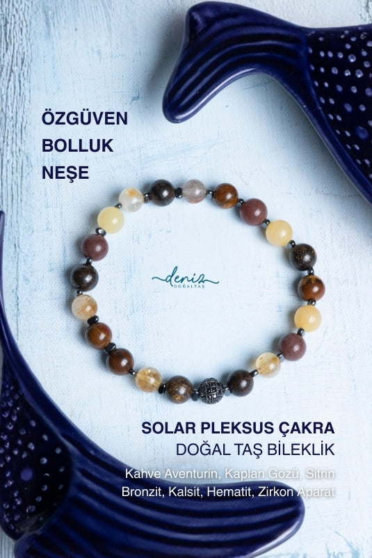 Sertifikalı Solar Pleksus Çakra Doğal Taş Bileklik