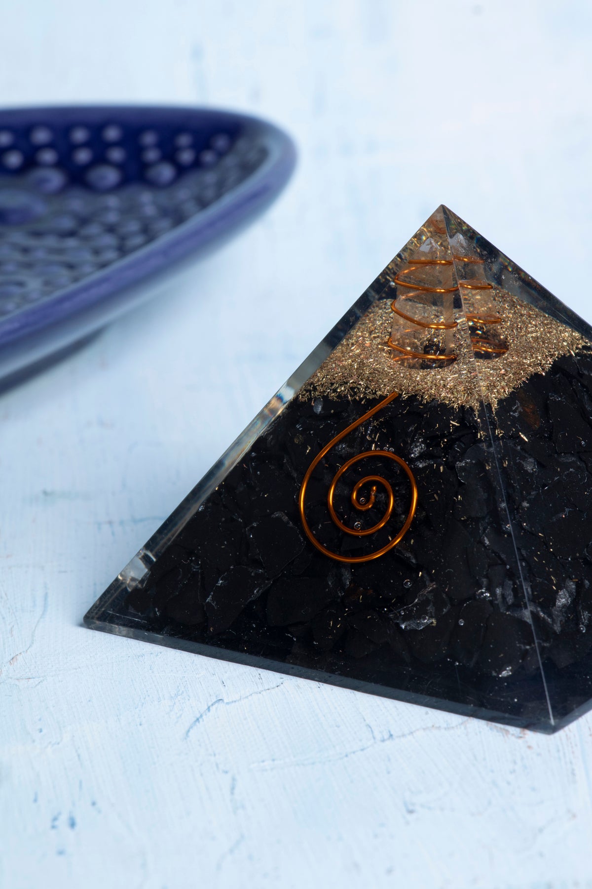 Sertifikalı Şungit Doğal Taş Elektro-Stres Piramidi S.K: 0022