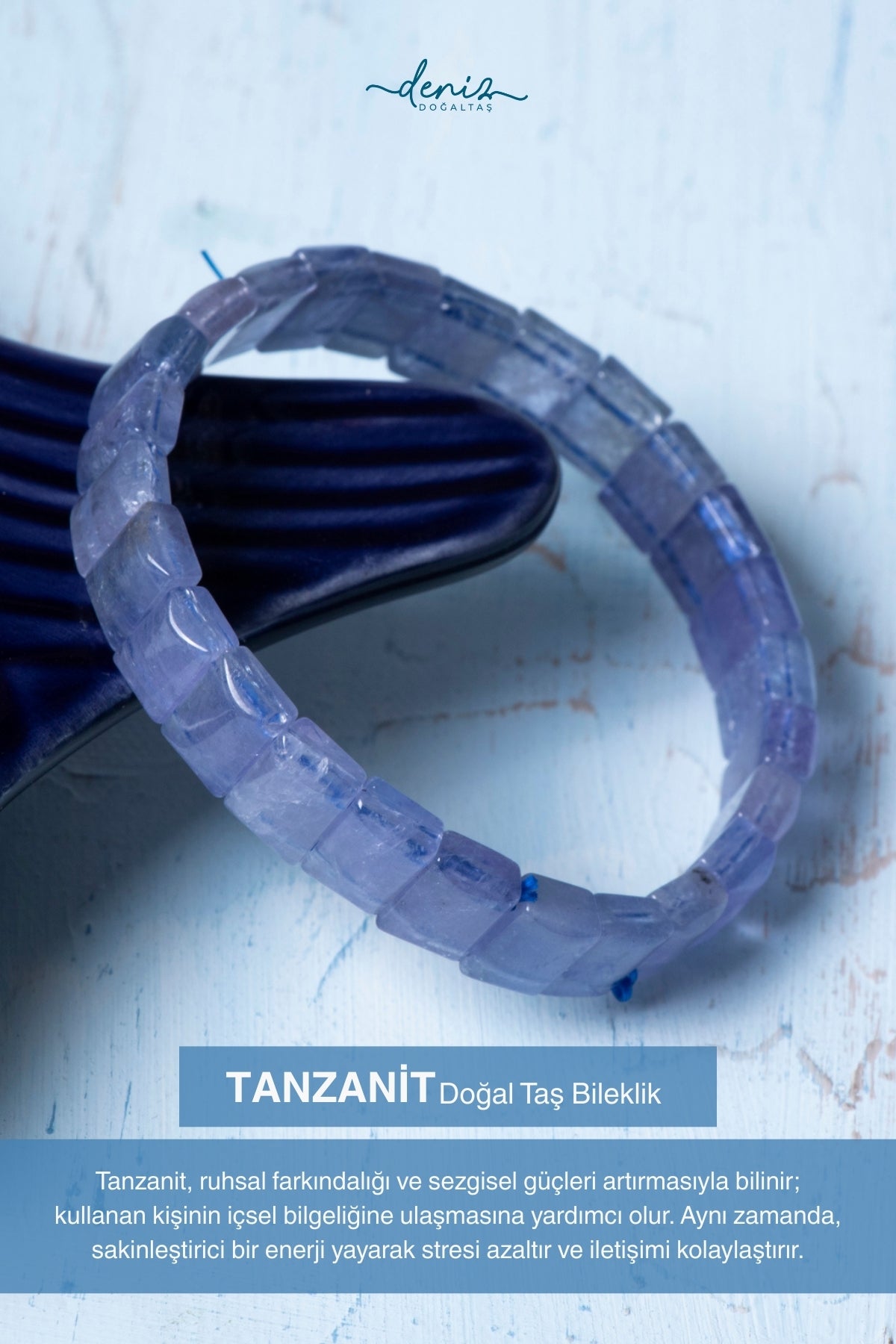 Sertifikalı Tanzanit Doğal Taş Bileklik