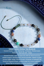 Sertifikalı Terazi Burcu Doğal Taş Makrome Bileklik 2