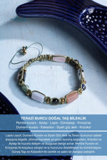 Sertifikalı Terazi Burcu Doğal Taş Makrome Bileklik 4