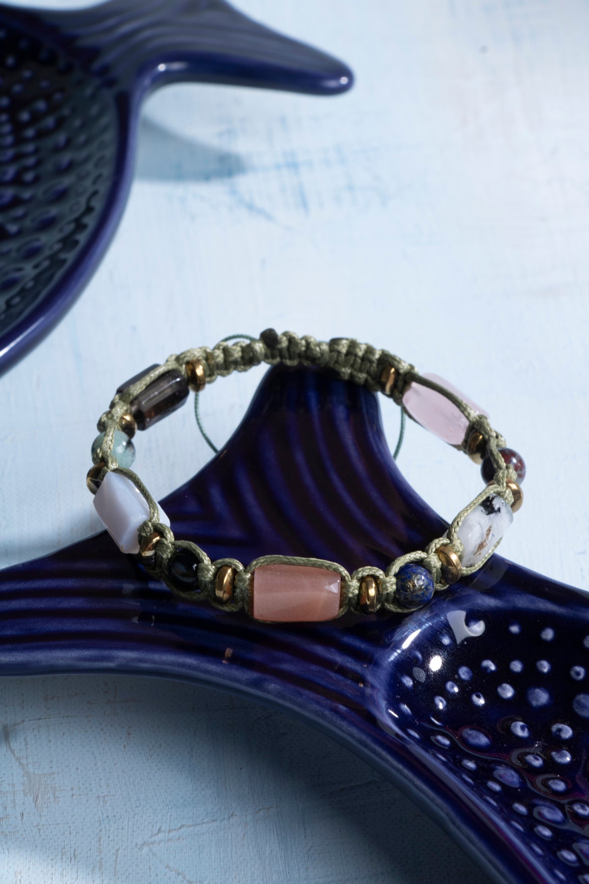 Sertifikalı Terazi Burcu Doğal Taş Makrome Bileklik 4