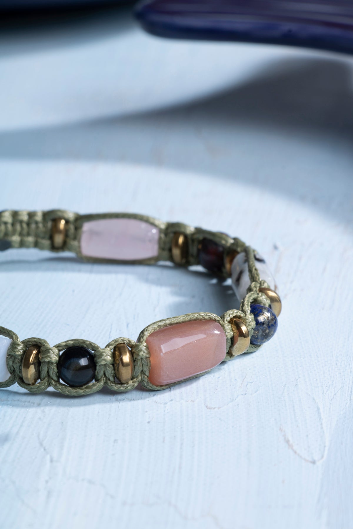 Sertifikalı Terazi Burcu Doğal Taş Makrome Bileklik 4