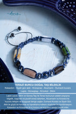 Sertifikalı Terazi Burcu Doğal Taş Makrome Bileklik