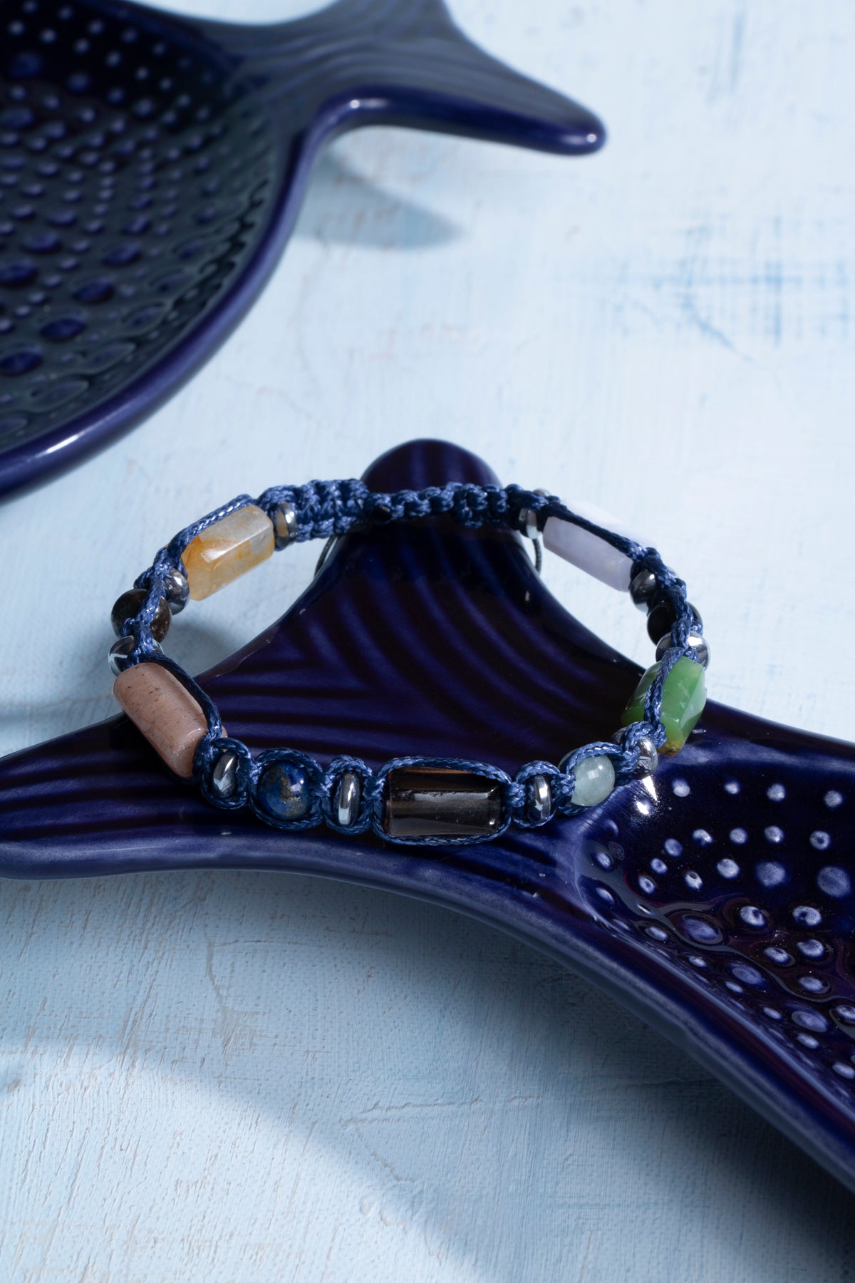 Sertifikalı Terazi Burcu Doğal Taş Makrome Bileklik