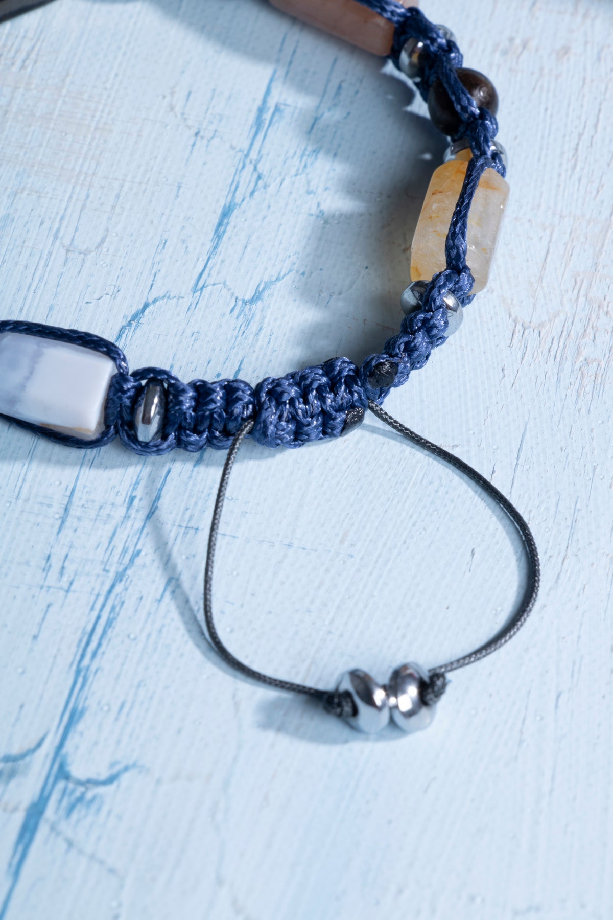 Sertifikalı Terazi Burcu Doğal Taş Makrome Bileklik