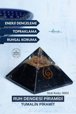 Sertifikalı Turmalin Doğal Taş Piramit - Ruh Dengesi Piramidi S.K:0003