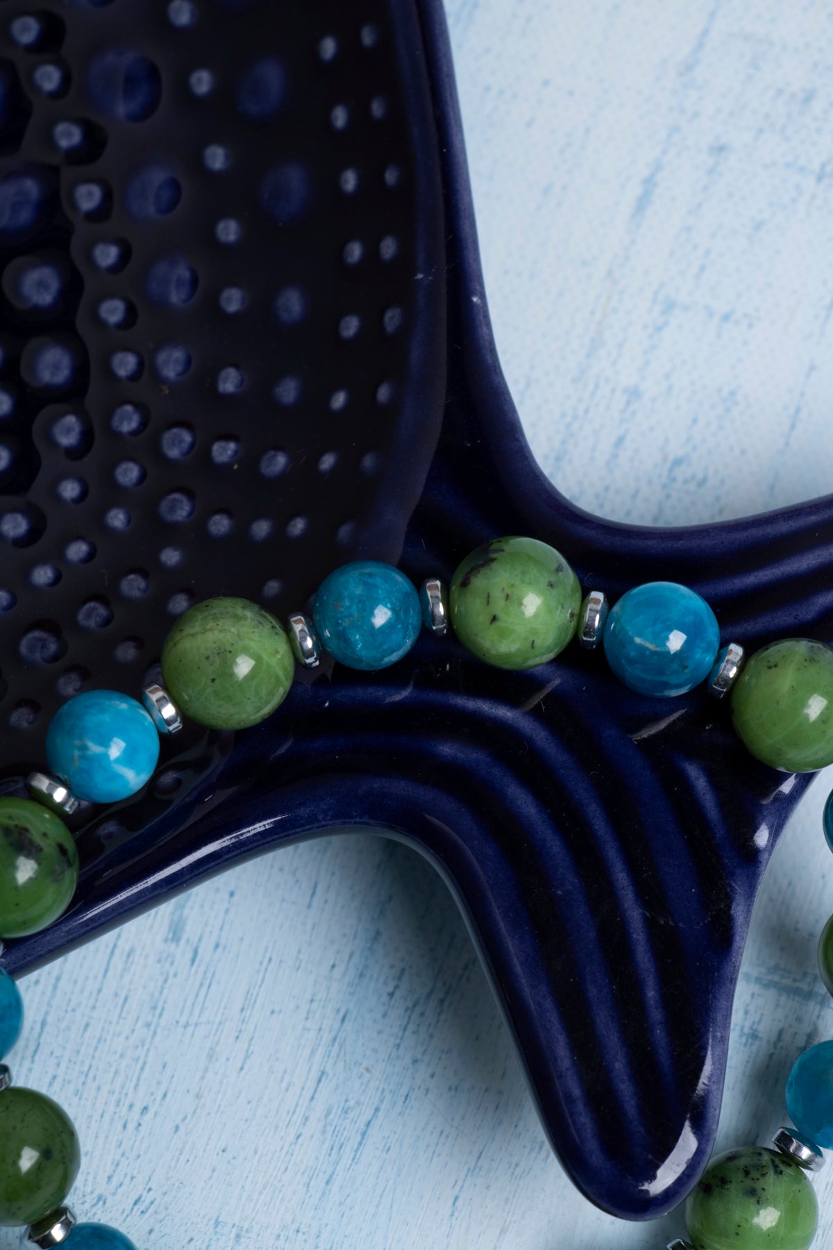 Sertifikalı Yeşim Apatit ve Hematit Doğal Taş Bileklik