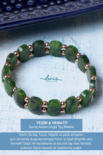 Sertifikalı Yeşim Hematit Doğal Taş Bileklik