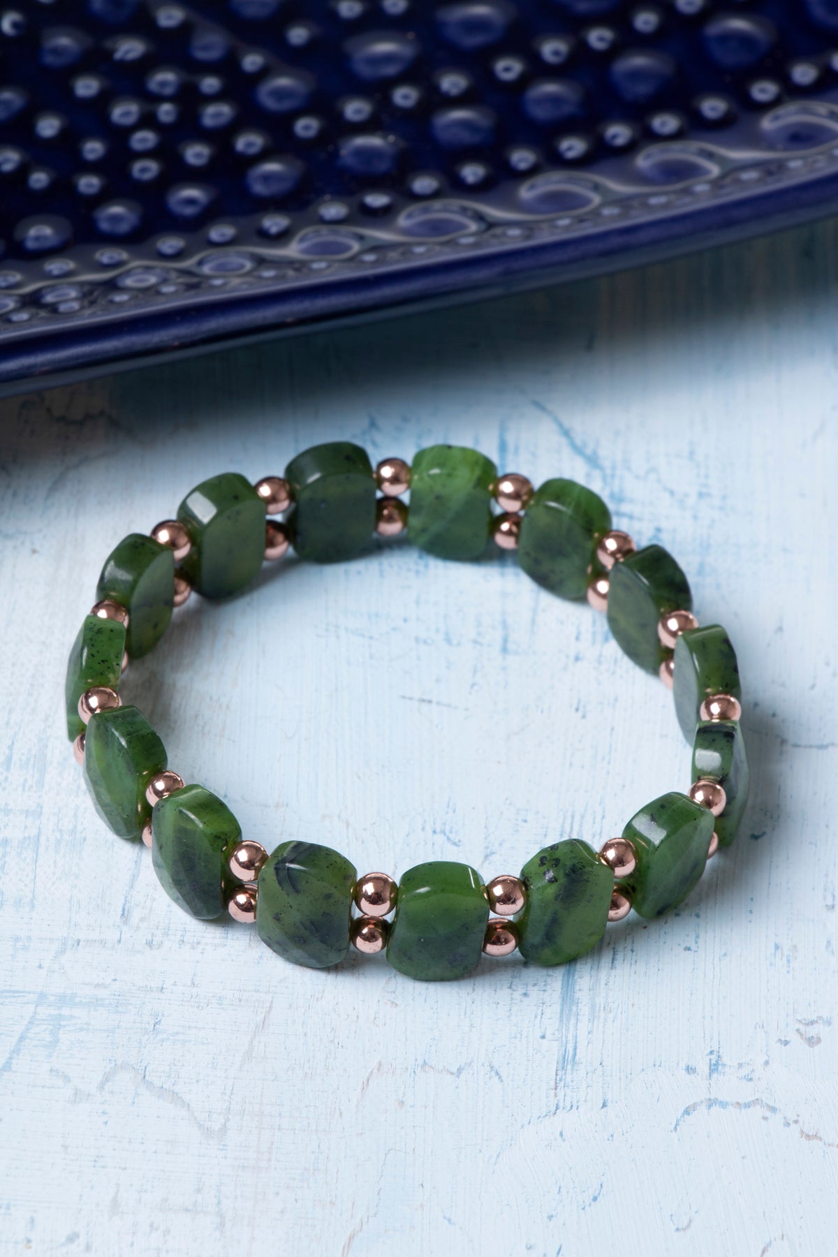 Sertifikalı Yeşim Hematit Doğal Taş Bileklik