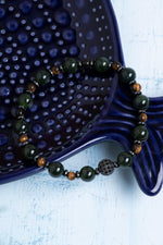 Sertifikalı Yeşim Kaplan Gözü ve Hematit Bileklik