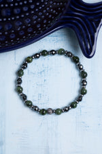 Sertifikalı Yeşim ve Hematit Doğal Taş Bileklik