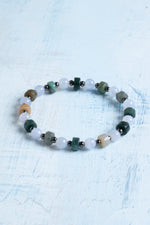 Sertifikalı Yosunlu Akik ve Kalsedon Doğal Taş Bileklik