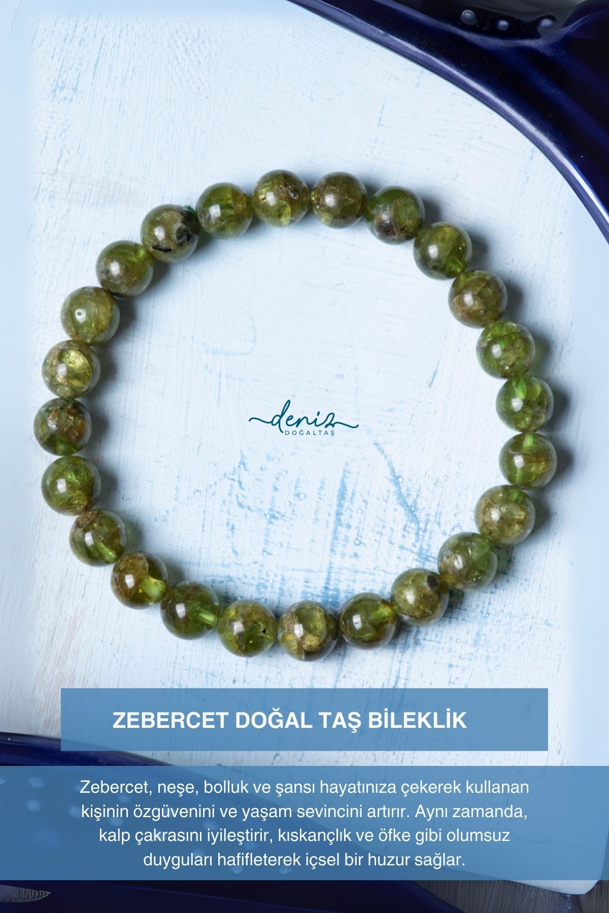 Sertifikalı Zeberced Doğal Taş Bileklik