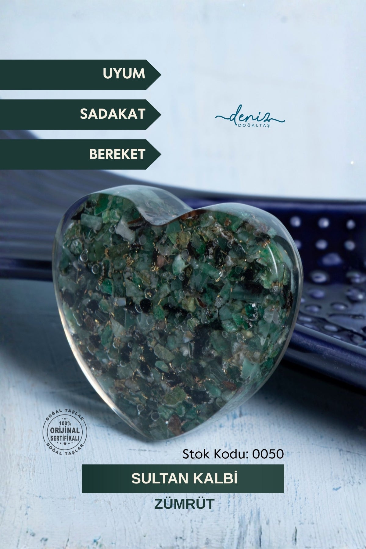 Sertifikalı Zümrüt Doğal Taş Sultan Kalbi S.K: 0050