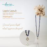Yunus Kolye Lapis Lazuli - Hematit Gümüş Tasarım Makrome Kolye