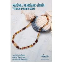 Sertifikalı Naturel Kehribar - Sitrin Yetişkin Tasarım Kolye